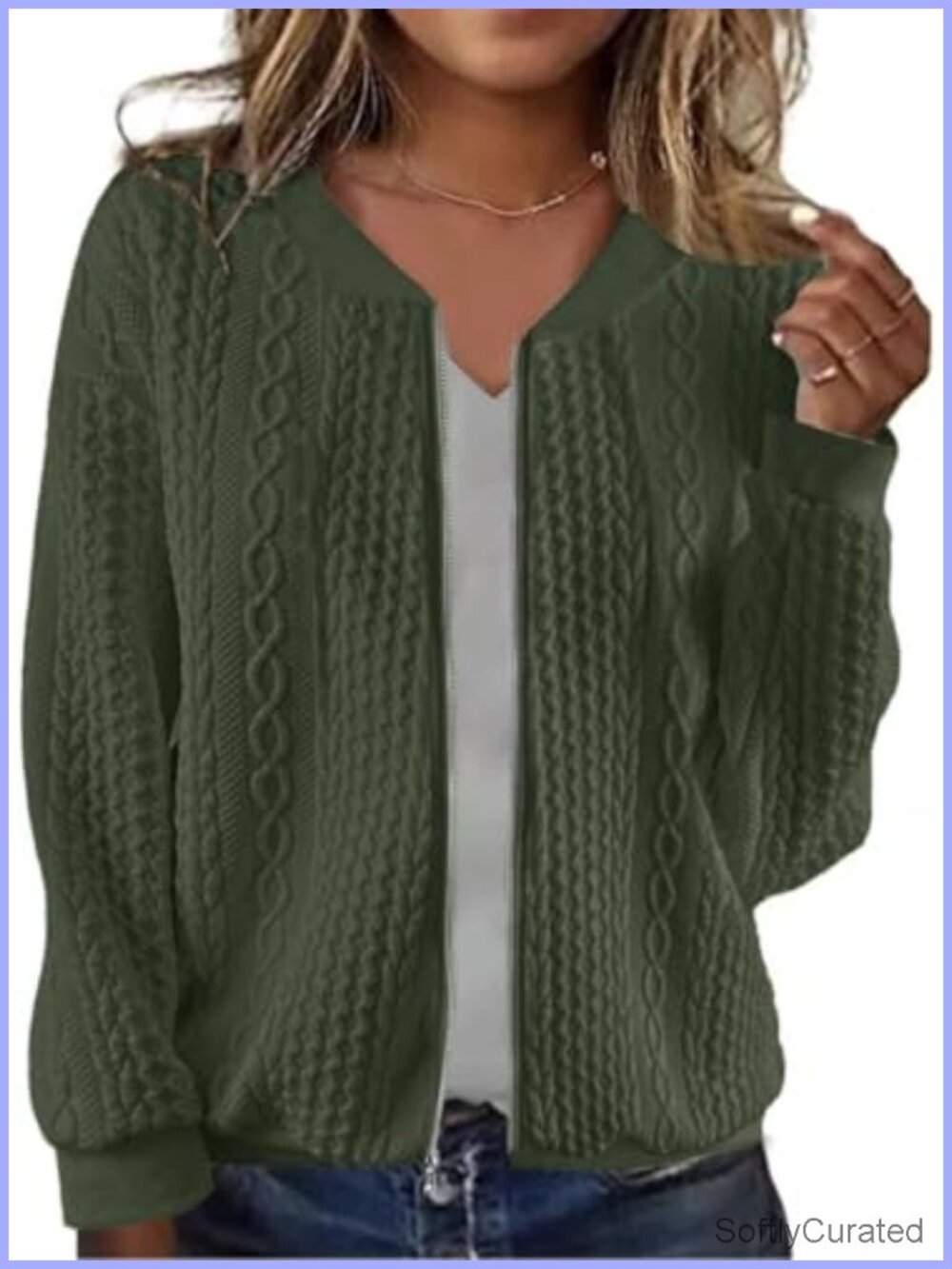 Women's Zip Up Stand Collar Sweatshirt Jacket Casual Coat with Pockets